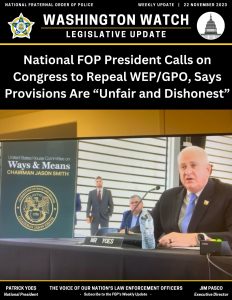 National FOP President Calls on Congress to Repeal WEP/GPO
